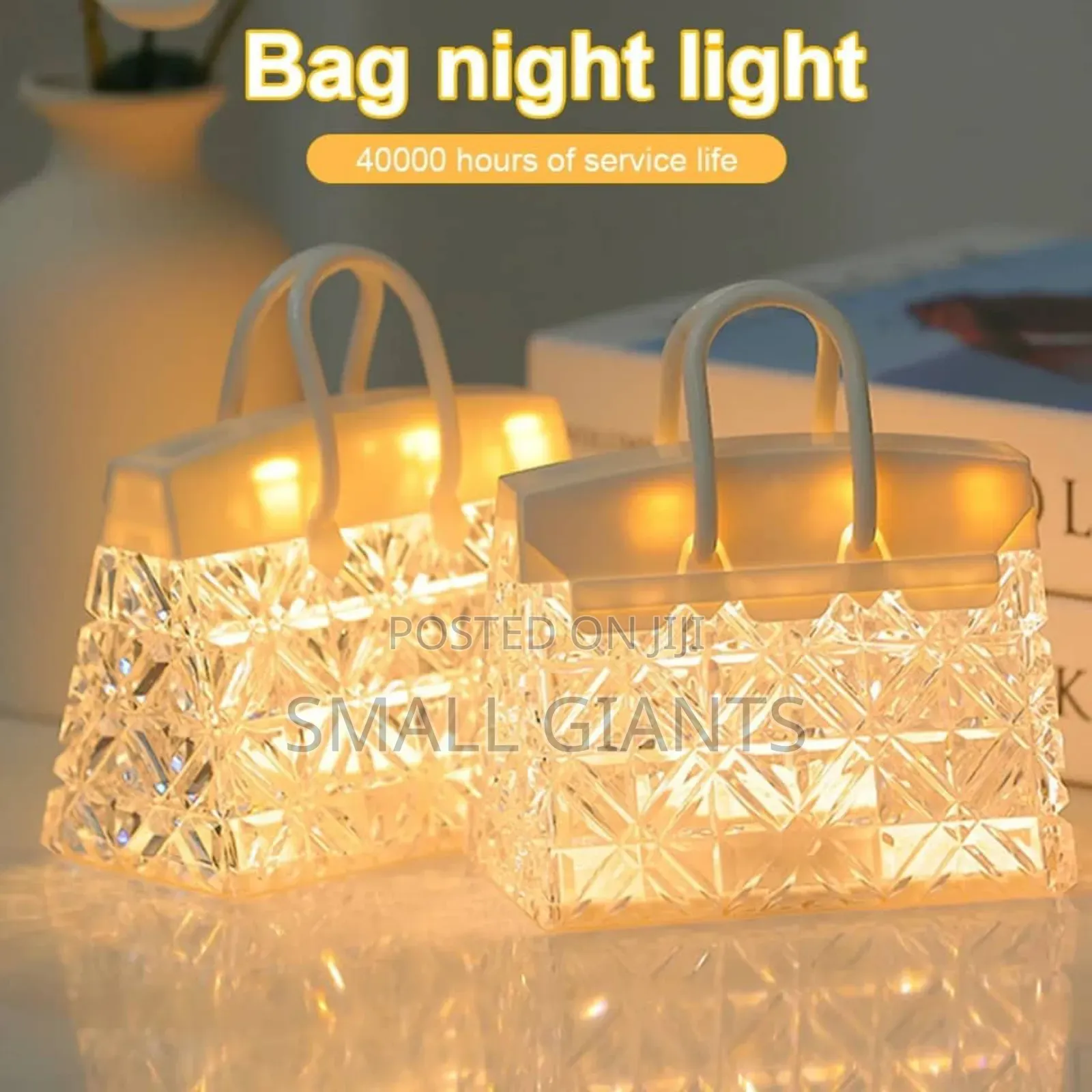 Crystal Transparent Small Bag Night Table Lamp