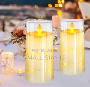Glass LED Flameless Candle With Light String Remote Control