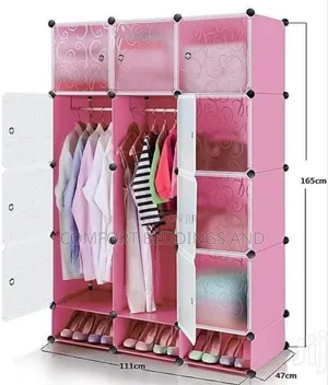 Three Column Plastic Closet Pink