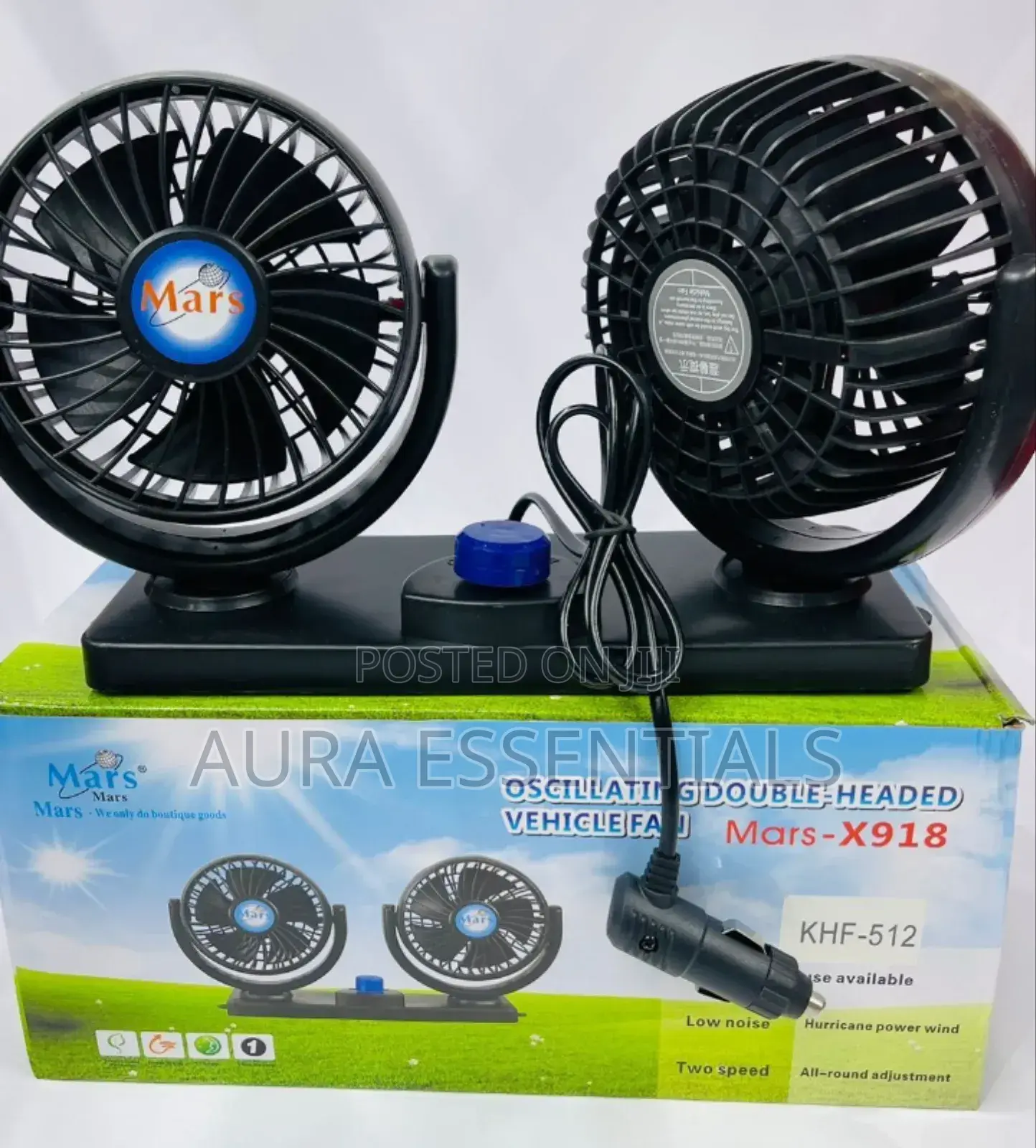 Double Head Car Dashboard Fan