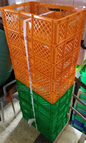 Orange And Green Plastic Crates