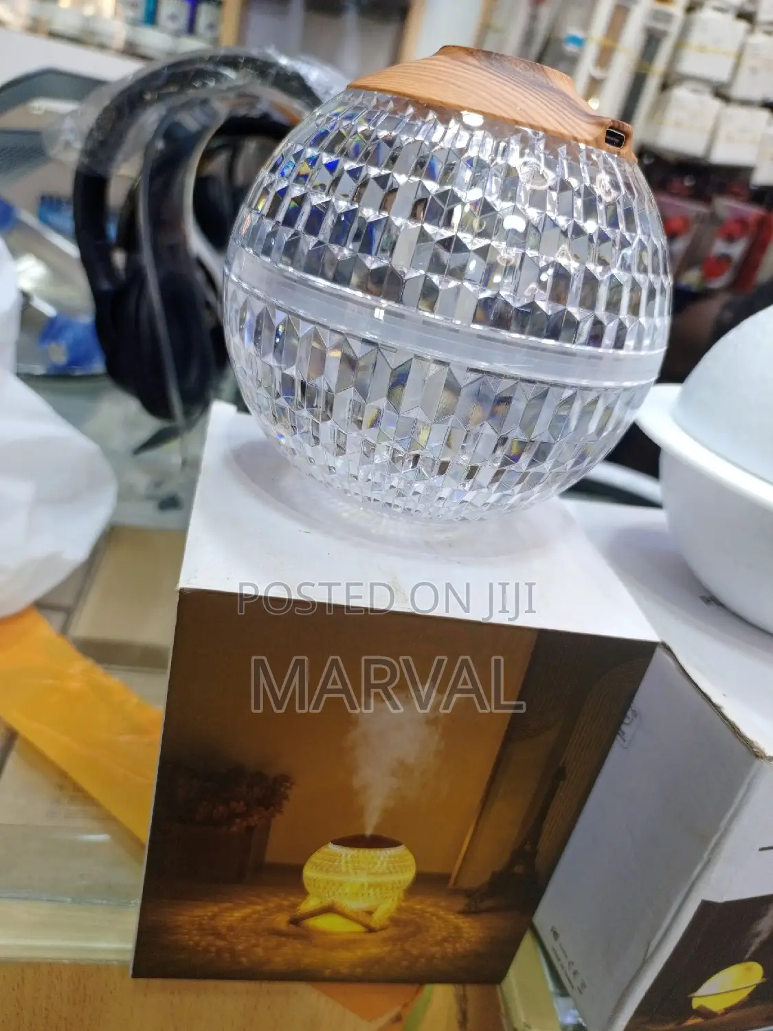 Mini Crystal Humidifier Ball With Colorful Table Lamp