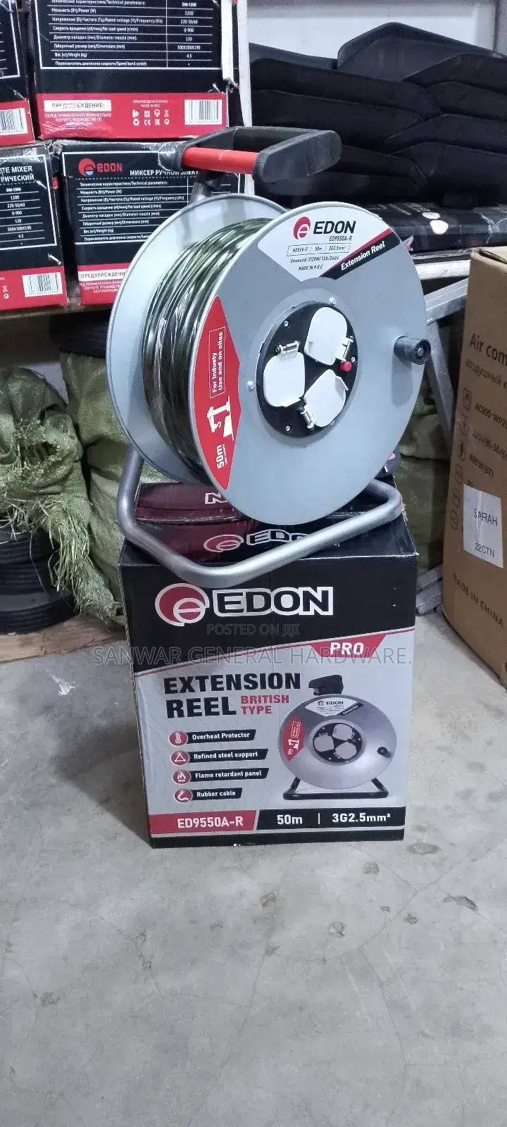 50m,(2.5mm Cable Extension Cable Reel,Heavy Duty/Industrial