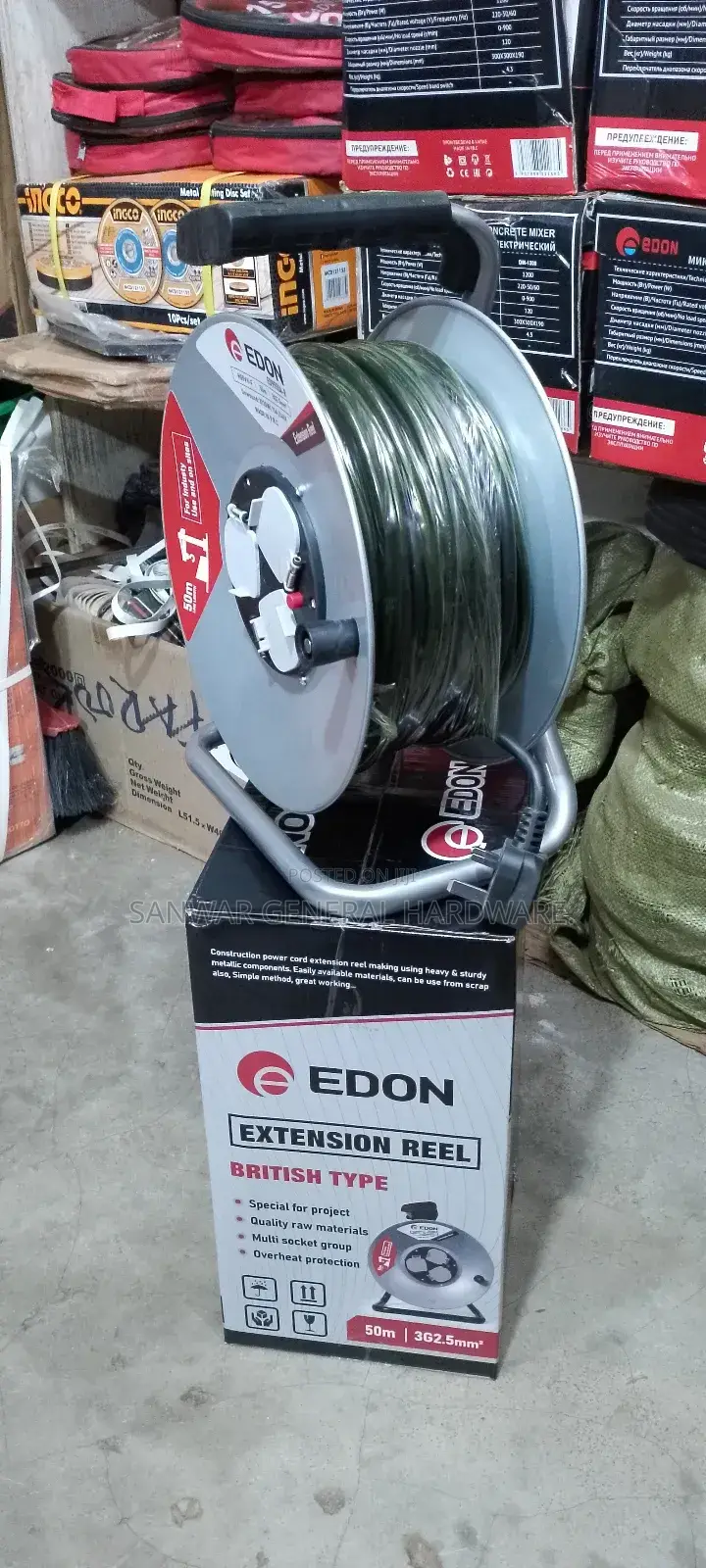 50m,(2.5mm Cable Extension Cable Reel,Heavy Duty/Industrial