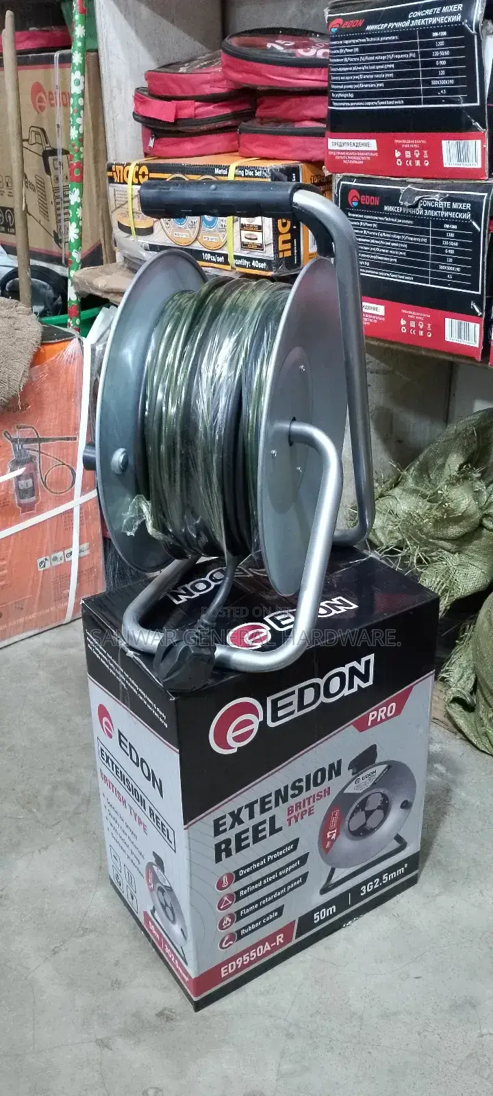 50m,(2.5mm Cable Extension Cable Reel,Heavy Duty/Industrial