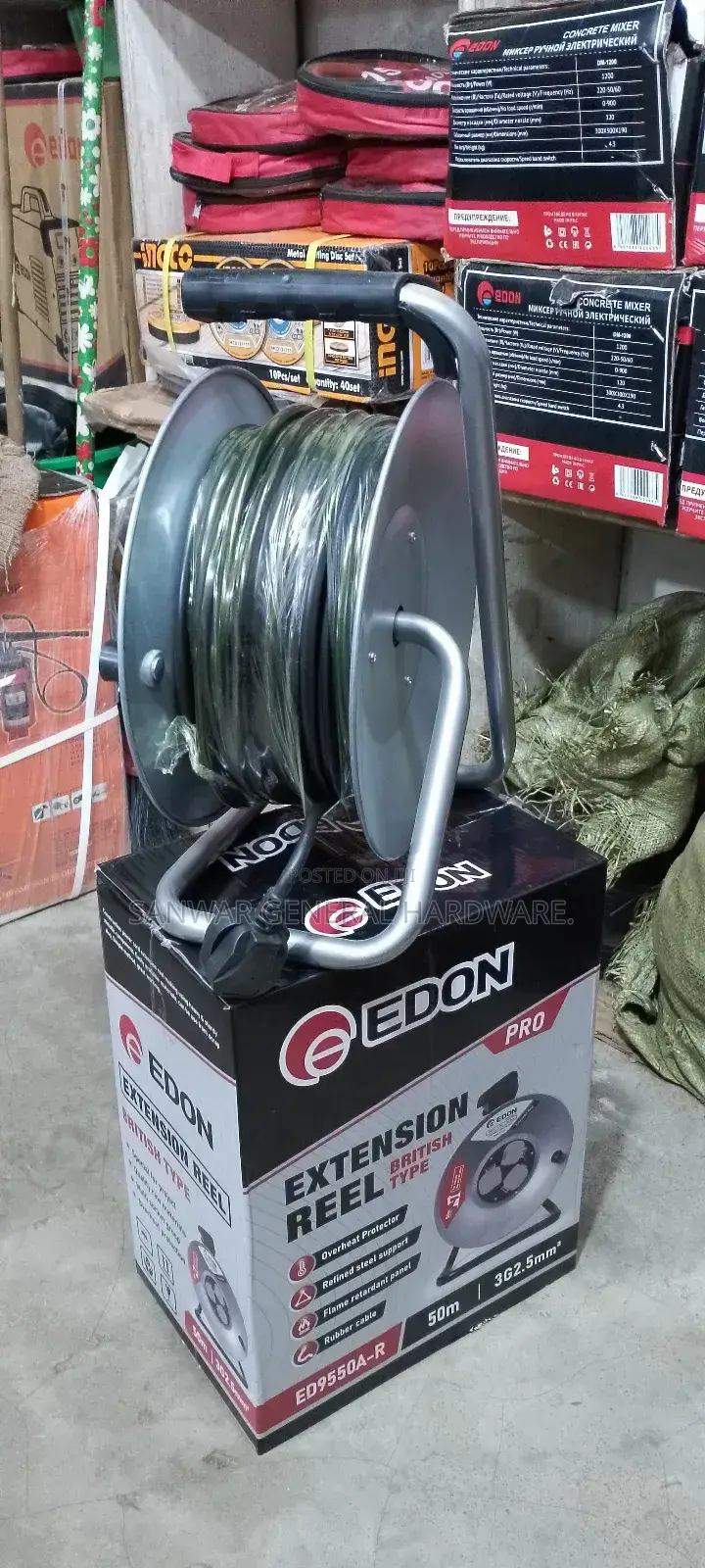 50m,(2.5mm Cable Extension Cable Reel,Heavy Duty/Industrial