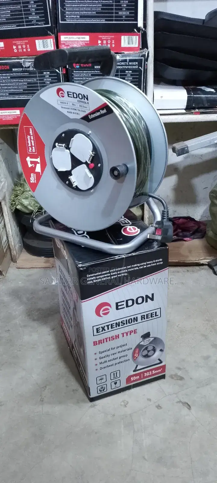 50m,(2.5mm Cable Extension Cable Reel,Heavy Duty/Industrial