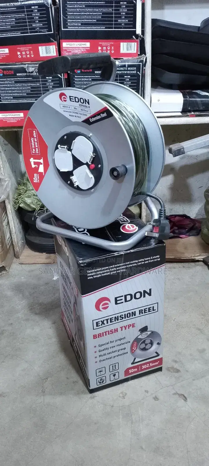 50m,(2.5mm Cable Extension Cable Reel,Heavy Duty/Industrial