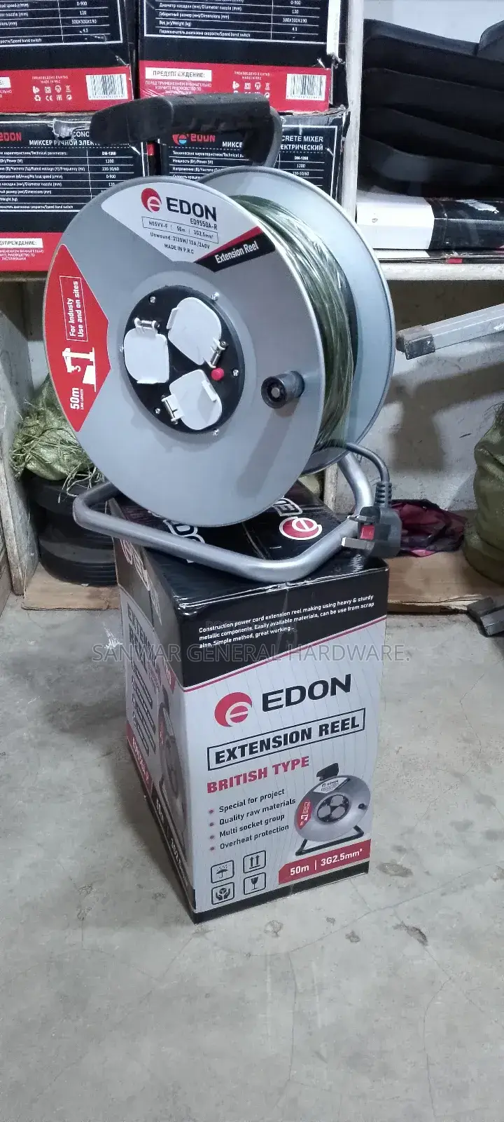 50m,(2.5mm Cable Extension Cable Reel,Heavy Duty/Industrial