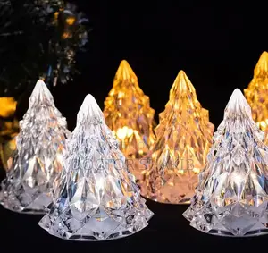 1pc Christmas Tree Shaped Led Crystal Candle