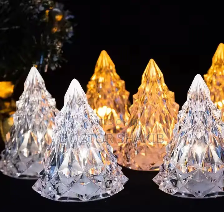 1pc Christmas Tree Shaped Led Crystal Candle