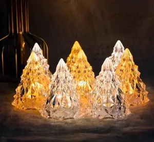 1pc Christmas Tree Shaped Led Crystal Candle