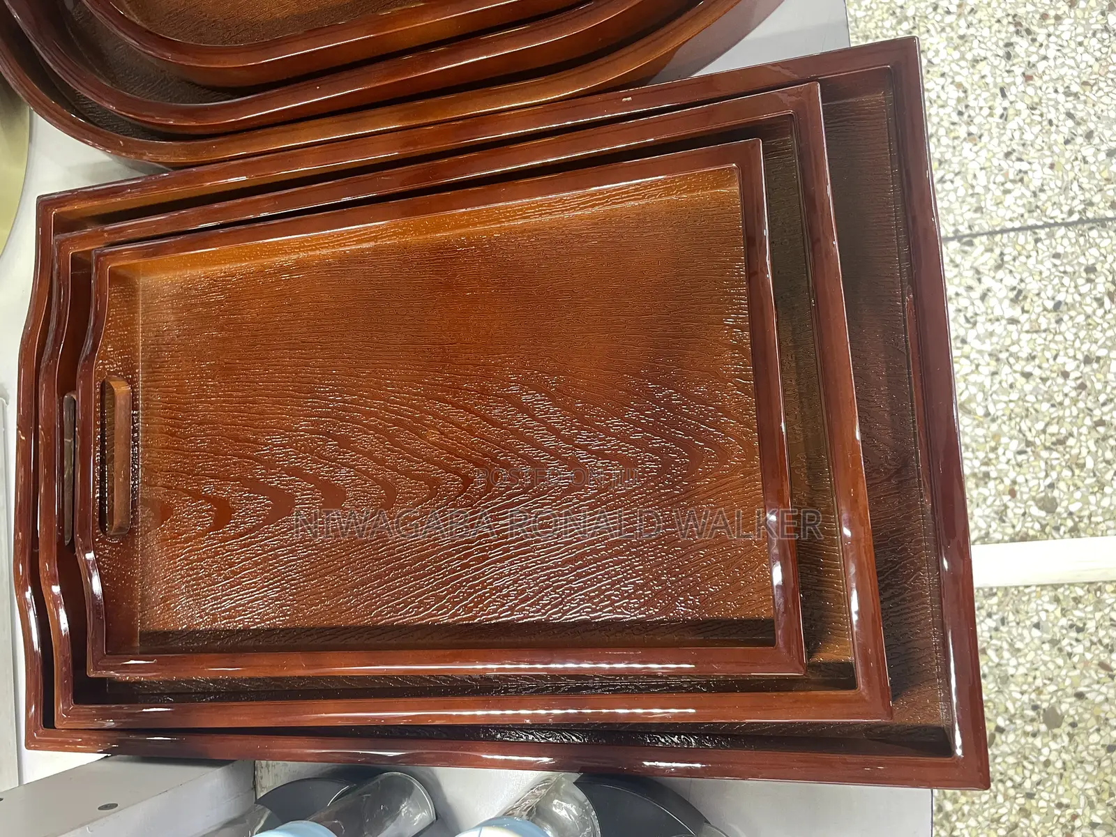 3pc Set of Multi-Functional Bamboo Trays Both Square/Round