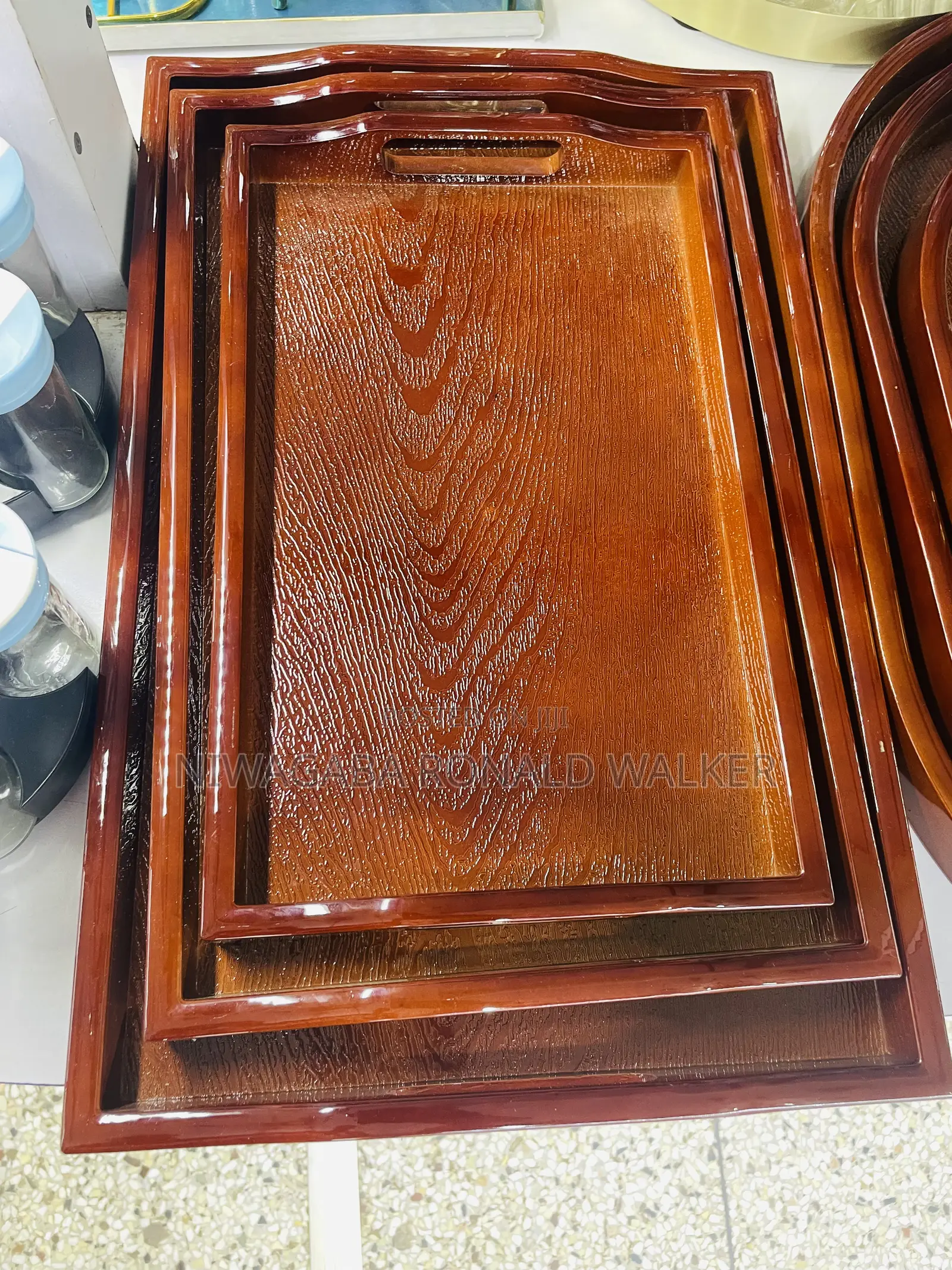 3pc Set of Multi-Functional Bamboo Trays Both Square/Round