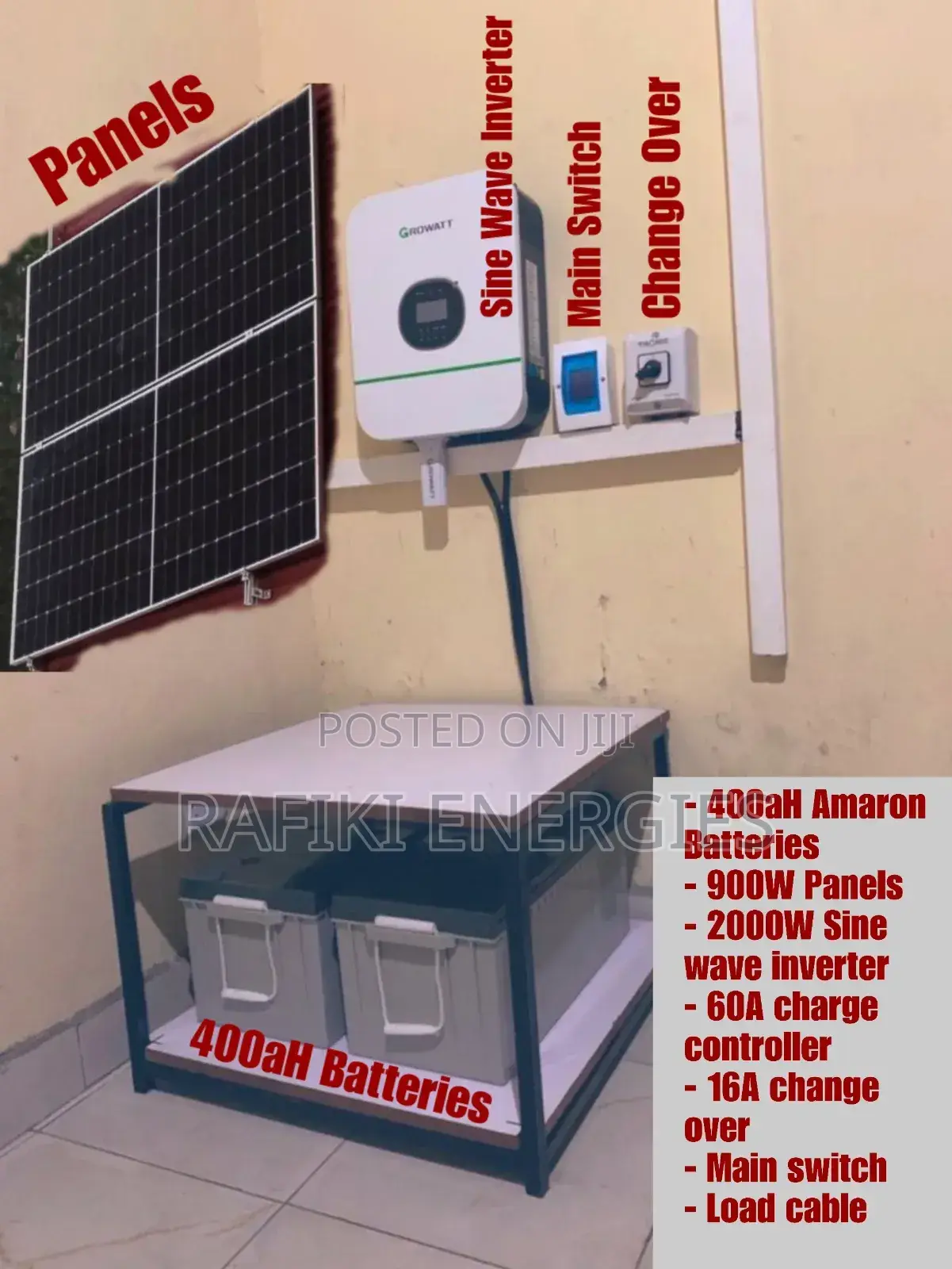 900W Panel + 400ah Amaron Battery Solar System