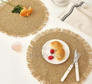 6pcs Natural Woven Decorative Placement Mats