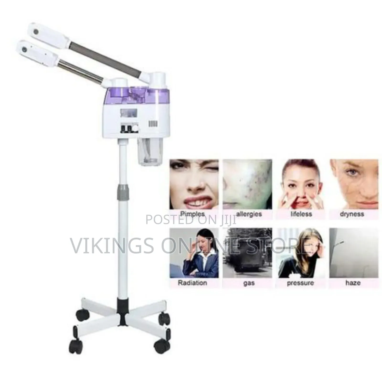 3 in 1 Hot and Cold Two Spray Heads Vaporizer Face Steamer