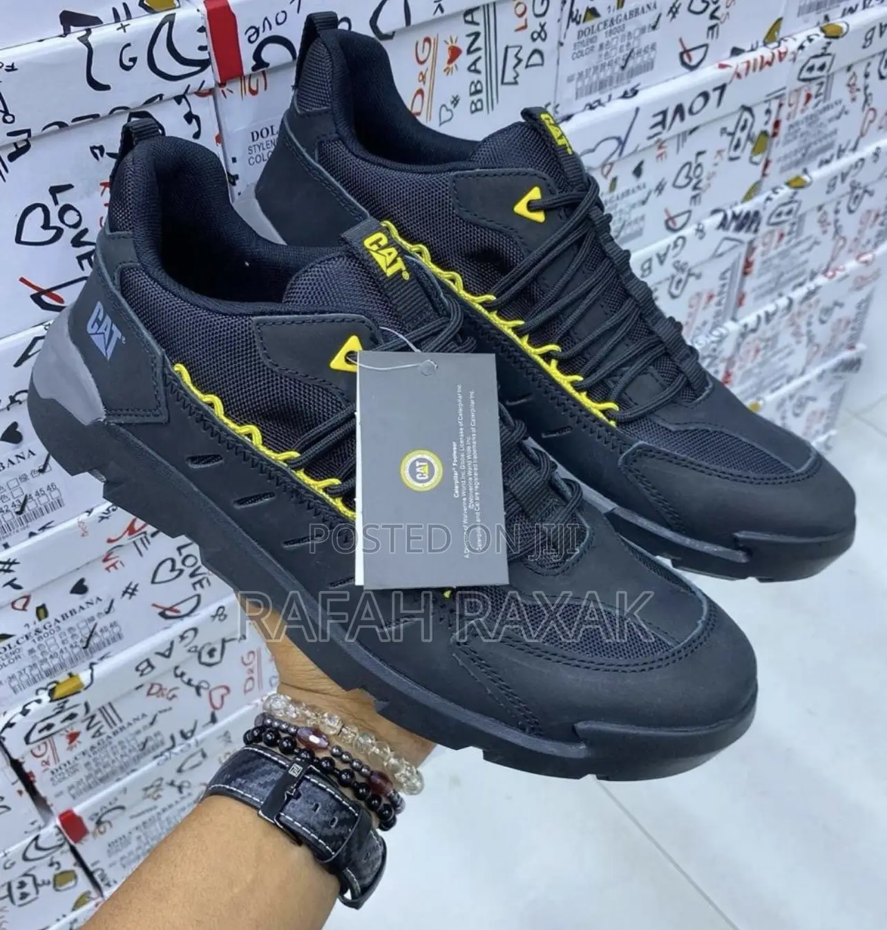 Original Black Casual CAT Leather Sneakers