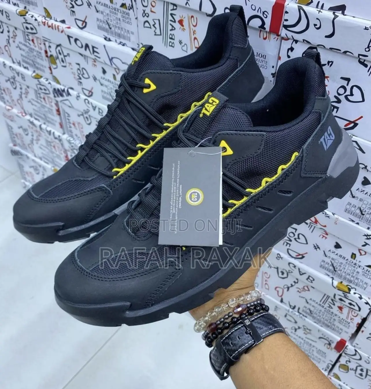 Original Black Casual CAT Leather Sneakers