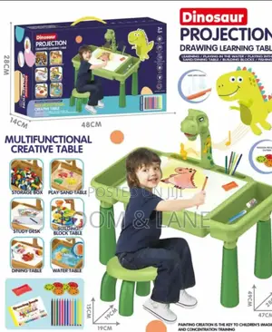 Dinosaur Projection Drawing Learning Table With Kids Chair