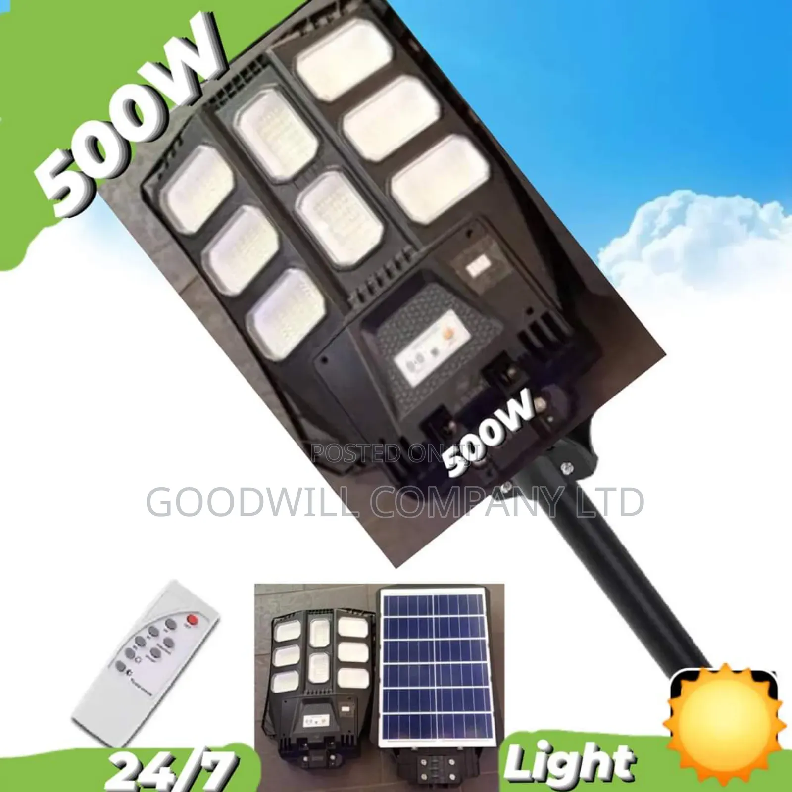 500w Solar Street Light All in One