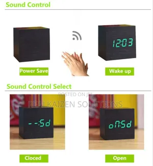 Wooden Style Cubic Square White LED Digital Alarm Clock