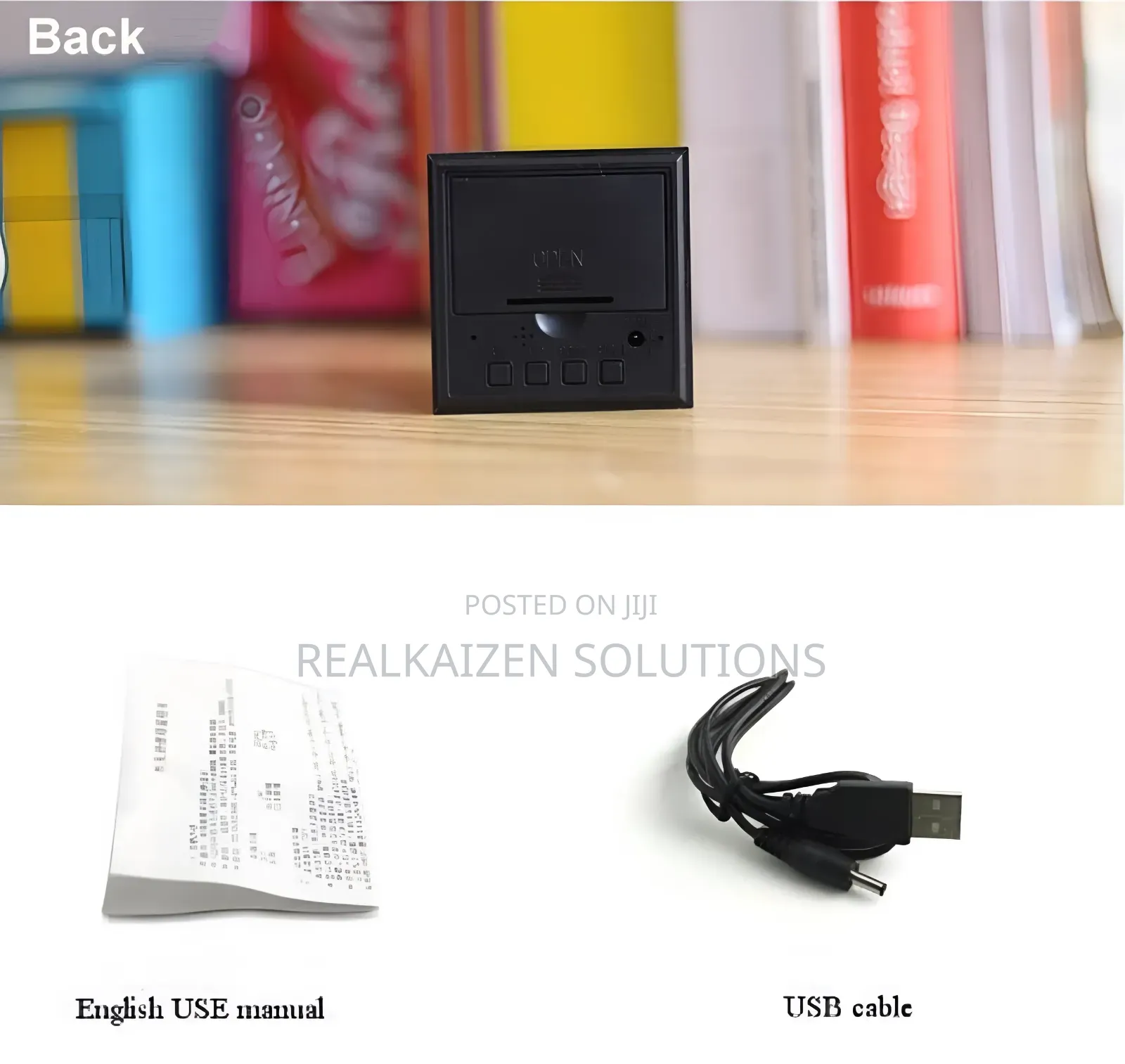 Wooden Style Cubic Square White LED Digital Alarm Clock