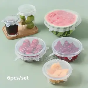 6 PCS Reusable Silicone Food Covers