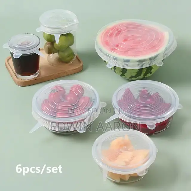 6 PCS Reusable Silicone Food Covers