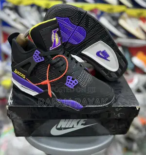 Original Nike Air Jordan 4 Retro Lakers Sneakers