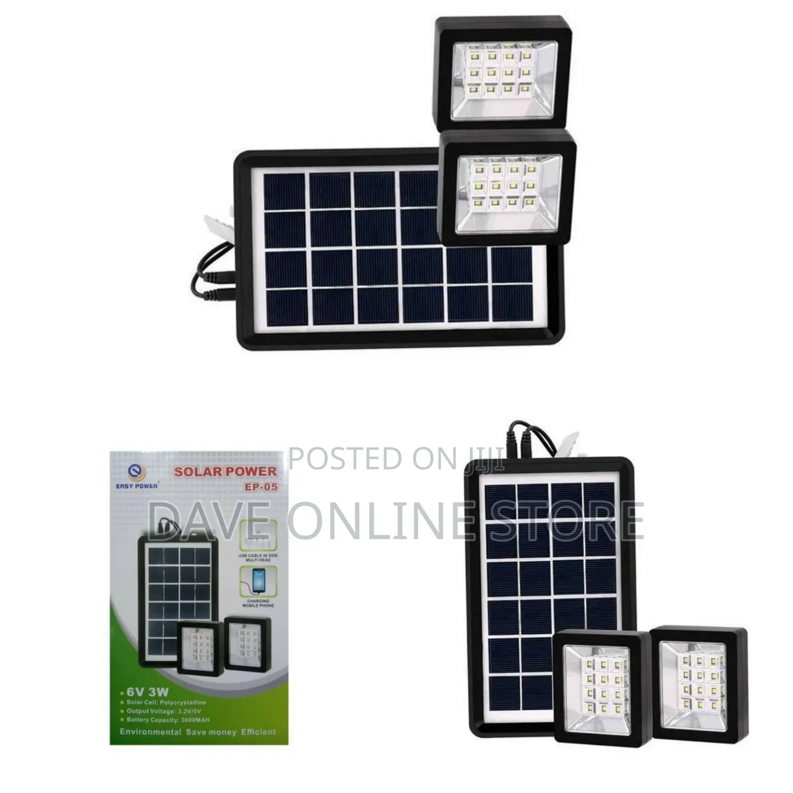 EASY POWER Mini Solar Lighting System 2 Lights - Multicolor