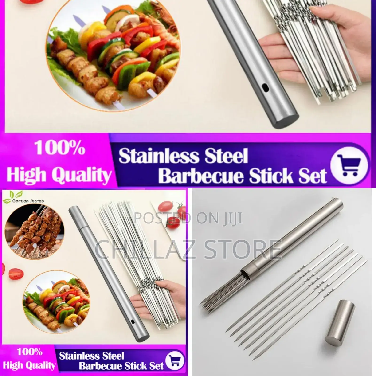 Stainless Steel BBQ Sticks