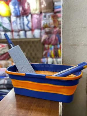 360° Large Flat Mop With Foldable Bucket