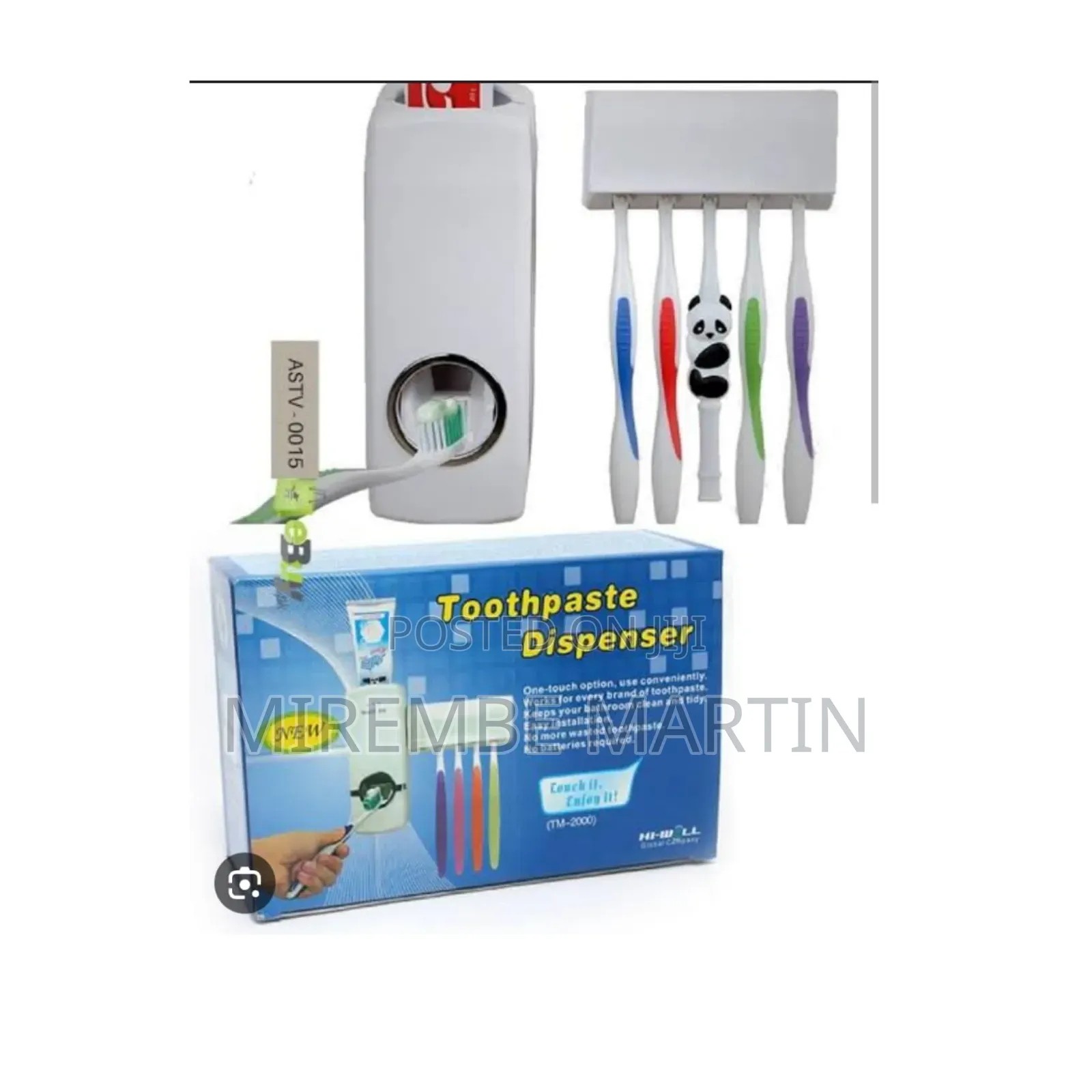 Wall Mounted Toothbrush and Toothpaste Dispenser.