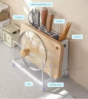 Iron Knife Rack Cutting Board Integrated Storage Rack