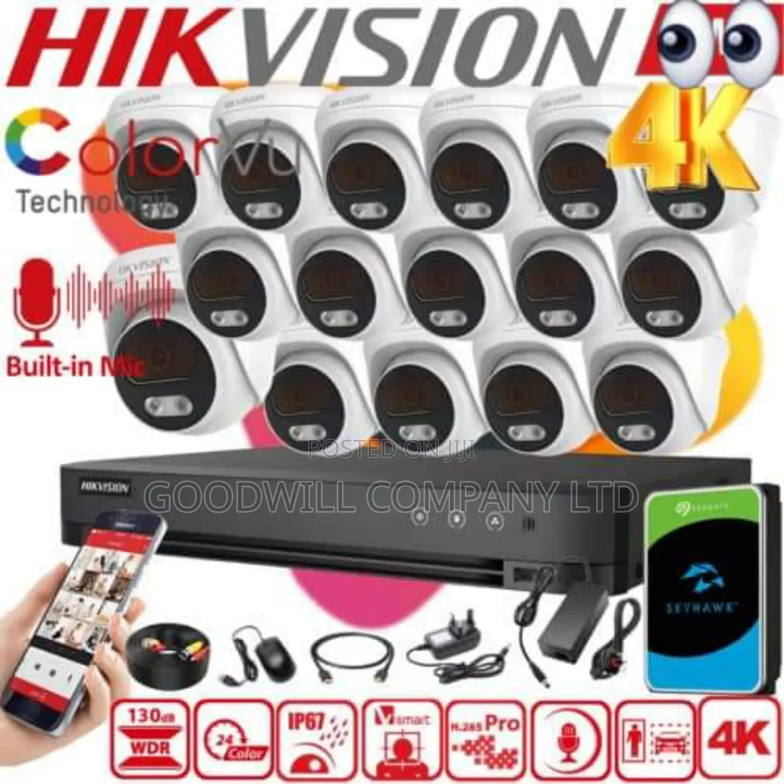 16 Channel Color Vu CCTV Camera Kit at Goodwill
