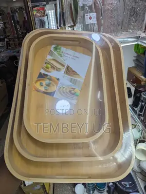 Set of 3 Rectangular Bamboo Trays