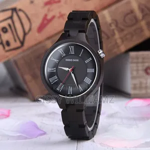 Montre Femme Clock Luminous Ebony Wooden Watch/Wooden Watch