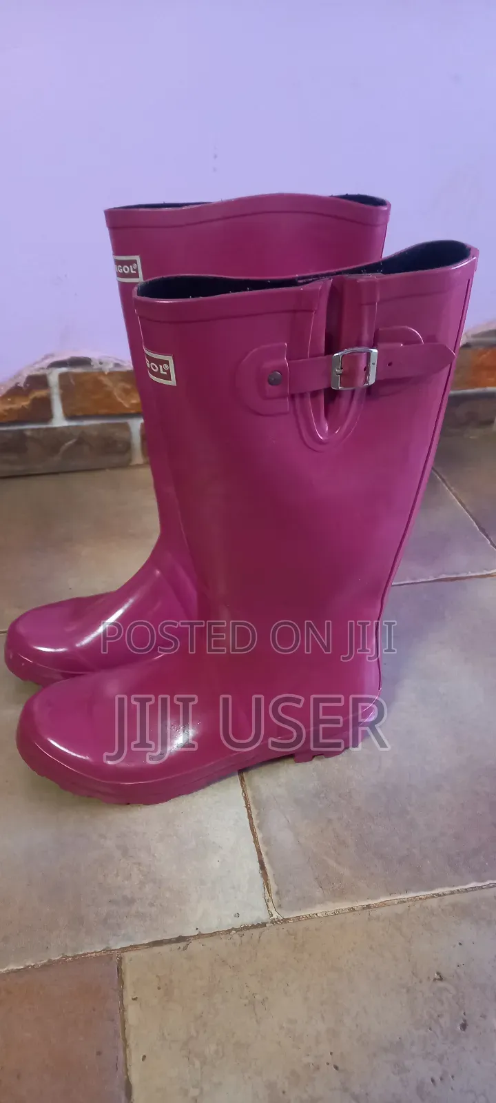 Dark Pink Gum Boots
