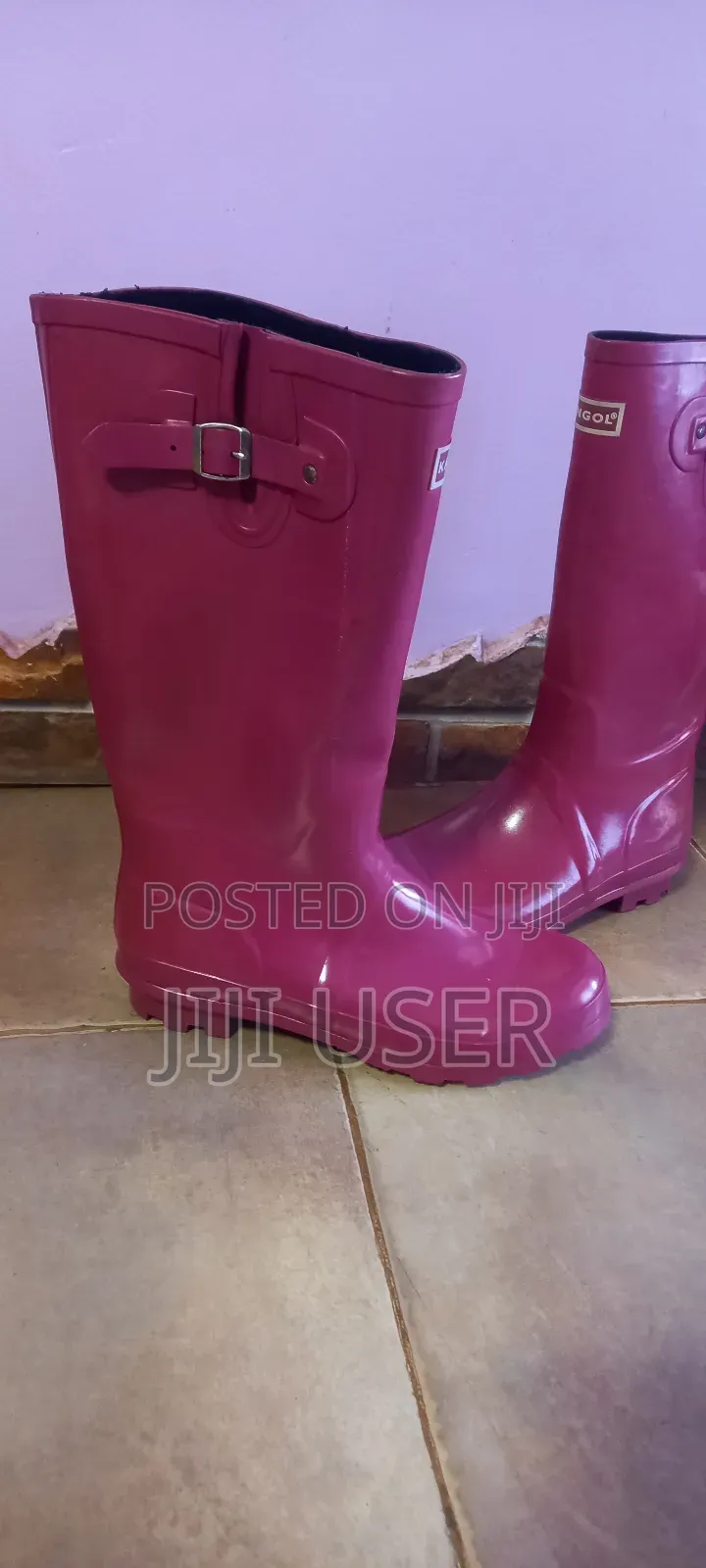 Dark Pink Gum Boots