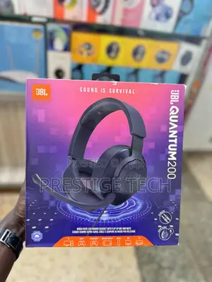 JBL Quantum 200 Wired Over Ear Headphones With Flip Up Mic