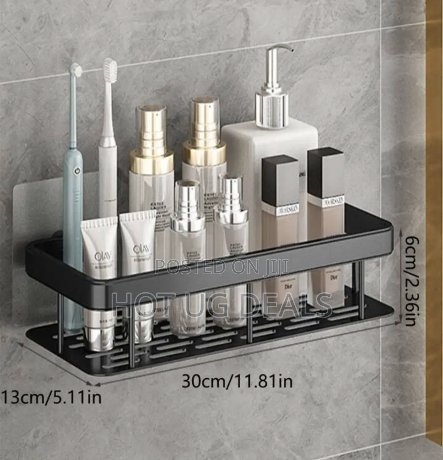 2pc Aluminum Bathroom Storage Rack, Classic Wall Mounted
