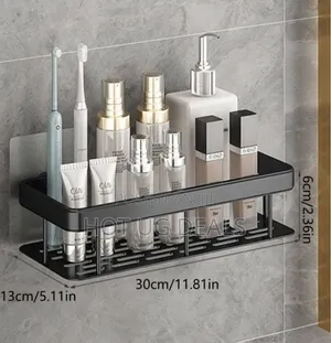2pc Aluminum Bathroom Storage Rack, Classic Wall Mounted