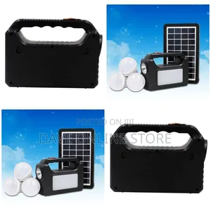 EASY POWER Mini Solar Lighting System With 4 Lights-Black,