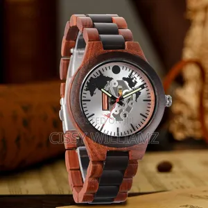 Akopiuto Engraved Luxury Wood Watch/Quartz Mov't Wood Watch