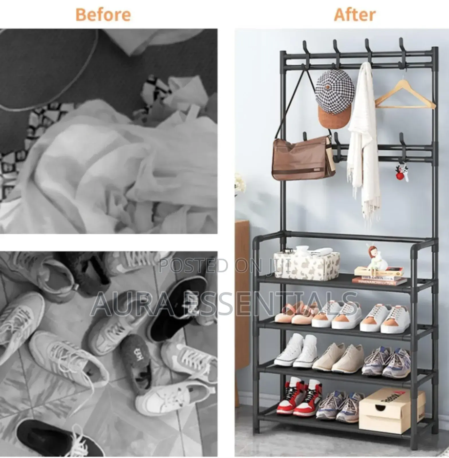 Multifunctional 2 in 1 Hallway Shoe Rack Stand