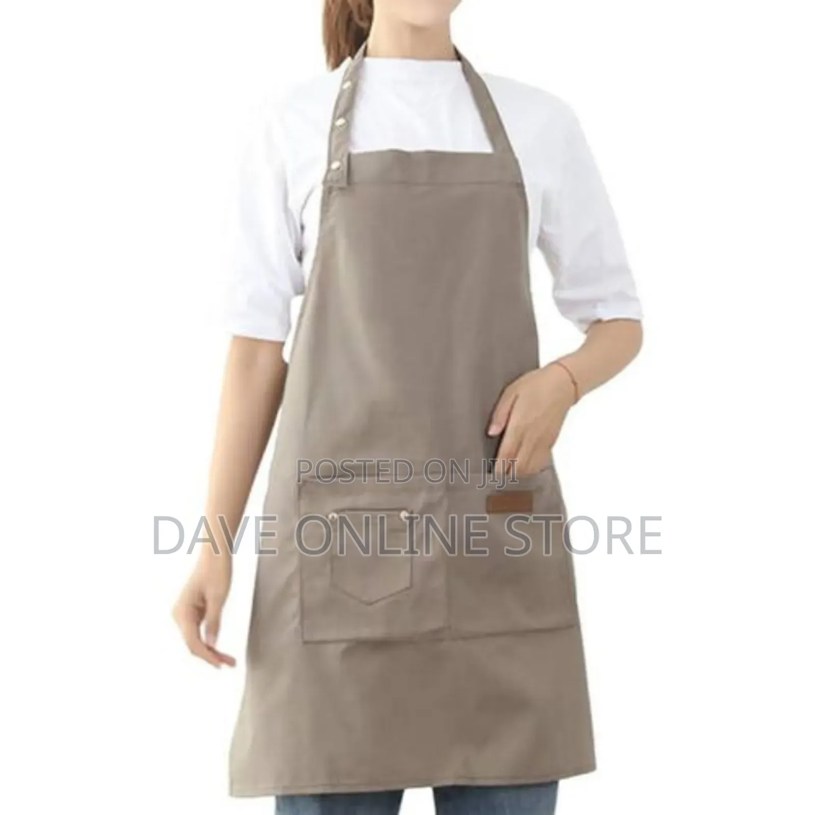 Waterproof Canvas Cooking Chef Kitchen Aprons With 2 Pockets