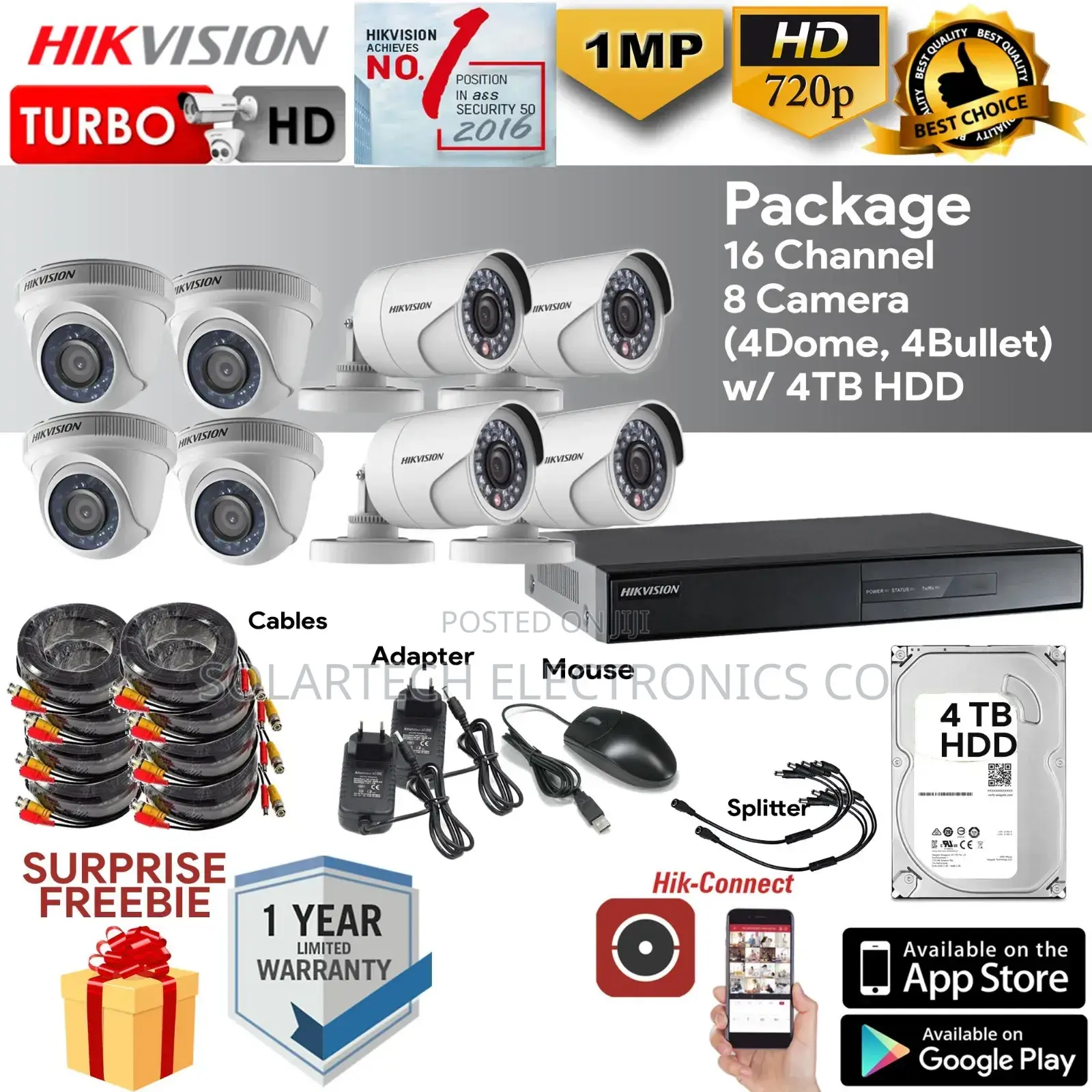 CCTV Camera 8 Channel Kit Beautiful Picture