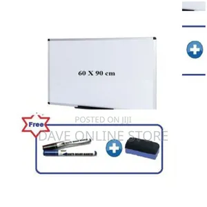 Wall Mount Whiteboard (60x90cm) With Markers Eraser -White