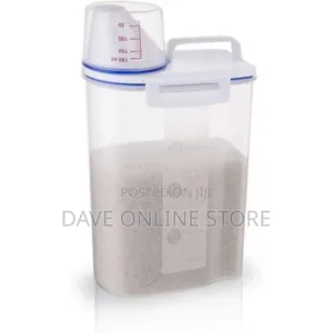 2 Litre Plastic Food Storage Rice Cereal Container Bin,White